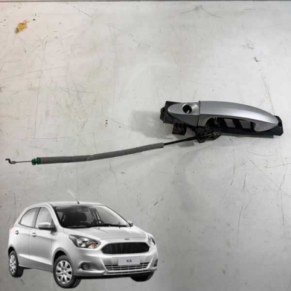 Maçaneta Porta Dianteira Esquerda Ford Ka 1.0 2015 A 2019 Cinza Dianteira