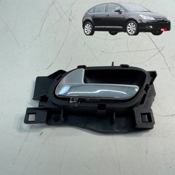 Maçaneta Interna Porta Citroen C4 2009 2013 Diant Esquerda Cromado Dianteira