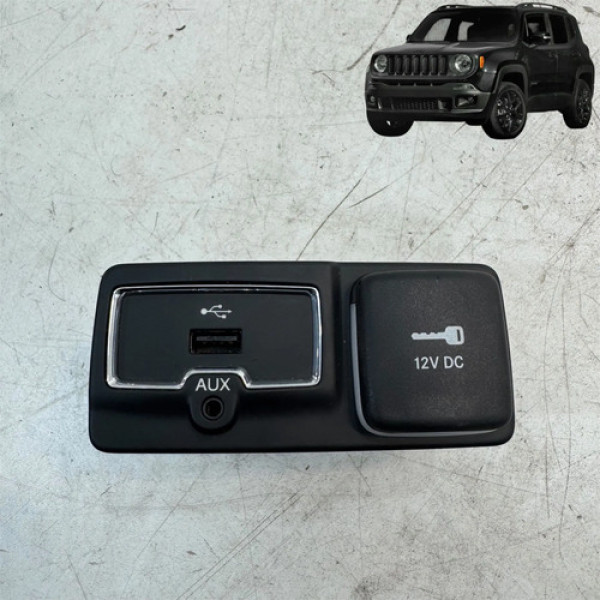 Entregada Usb Tomada 12v Jeep Renegade 2016 A 2021 Preto
