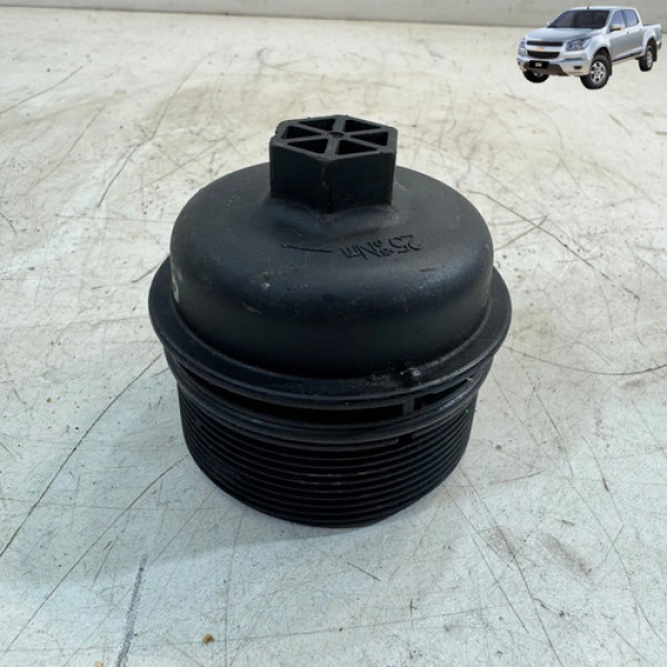 Copo Tampa Filtro De Óleo Motor Chevrolet S10 2.8 2013 2016 Preto