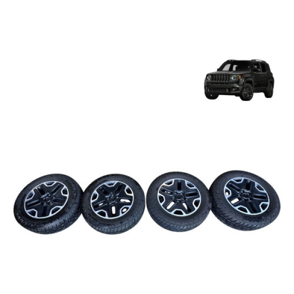 Jogo De Roda Jeep Renegade Aro 17 Com Pneu 225/65 R17 2018 Preto