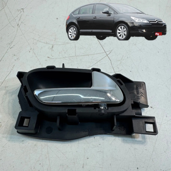 Maçaneta Interna Por Citroen C4 2009 2013 Dianteira Direita Cromado Dianteira
