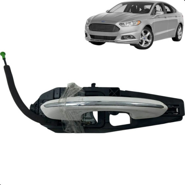 Maçaneta Externa Traseira Esquerda Ford Fusion 2013 2019 Branco Traseira