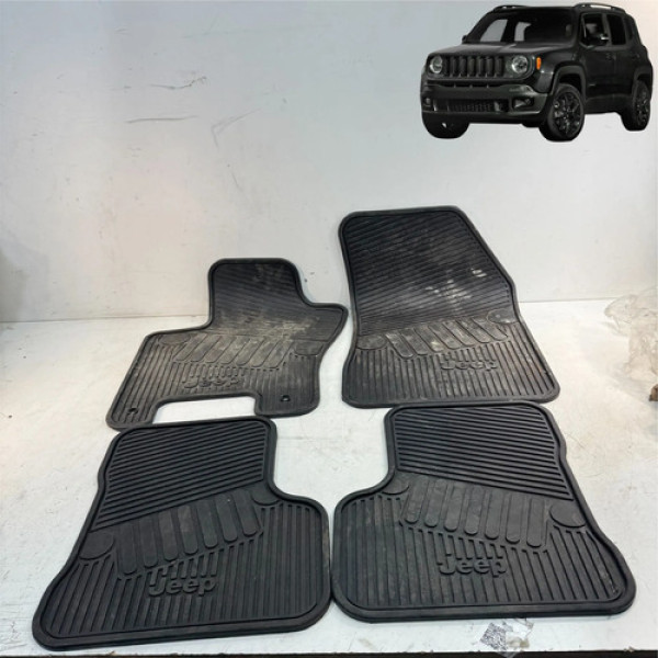 Jogo Tapete Borracha Jeep Renegade 2016 A 2021 Original Preto