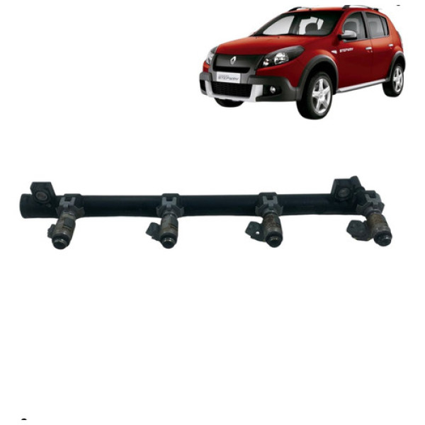 Flauta Bico Injetor Sandero 1.6 2009 A 2013 Completo 