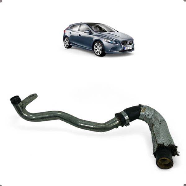Mangueira Duto Turbina Intercooler Volvo V40 2013 A 2016  Preto (com Partes Metálicas Prateadas)