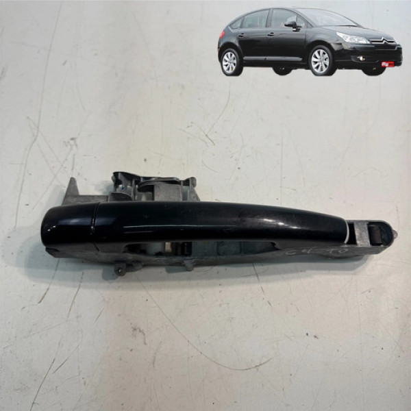 Maçaneta Externa Porta Citroen C4 2009 2013 Traseira Direita Preto Traseira