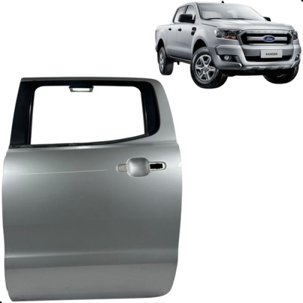 Porta Traseira Esquerda Ford Ranger 2013 A 2017 2018 2019 Traseira Esquerdo Cinza