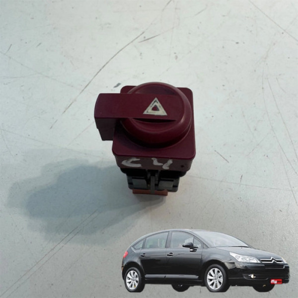 Botao Pisca Alerta Citroen C4 2009 A 2013 Original Vermelho