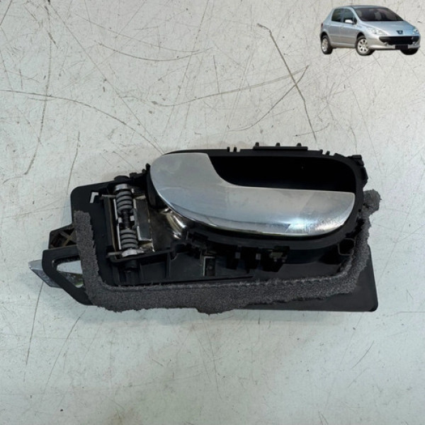 Maçaneta Interna Porta Traseira Esquerda Peugeot 307 2011 Prateado Traseira