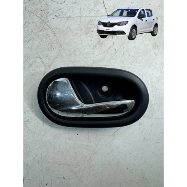 Maçaneta Interna Esquerdo Renault Logan Sandero 2015 A 2023 Cinza Dianteira/traseira