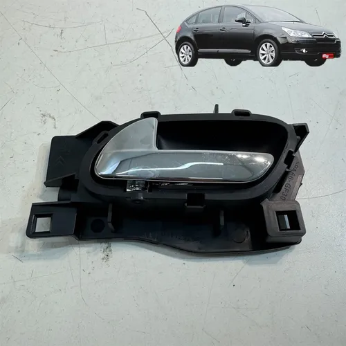 Maçaneta Interna Porta Citroen C4 2009 2013 Tras Esquerda Cromado Traseira