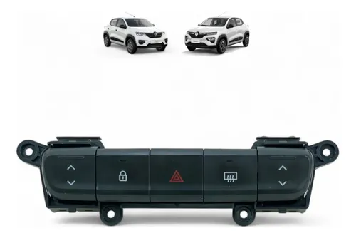Botão Comando Alerta Vidro Kwid 2018 2019 A 2024 Preto