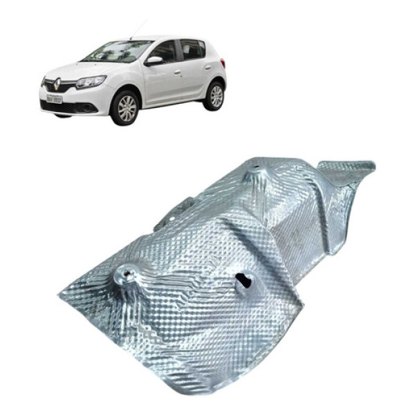 Defletor Calor Silencioso Escape Renault Sandero  2018 Branco