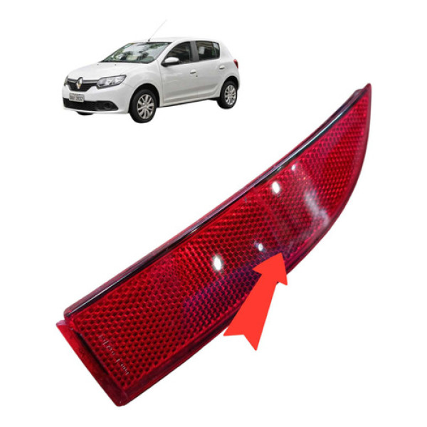 Refletor Olho De Gato Traseiro Esquerdo Renault Sandero 2018 Branco