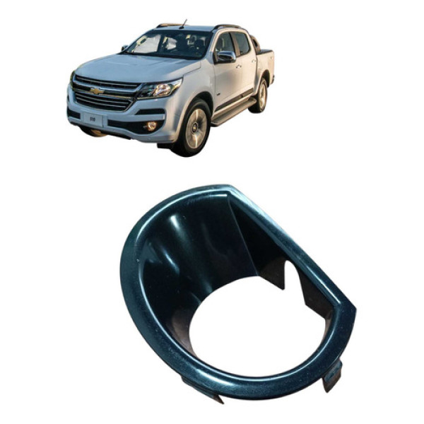 Moldura Farol De Milha Esquerdo Chevrolet S10 Ltz Fd4a 2018 Preto Esquerdo