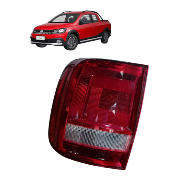 Lanterna Traseira Lado Esquerdo Vw Saveiro Cd Robust 2023 Esquerdo/motorista Vermelho