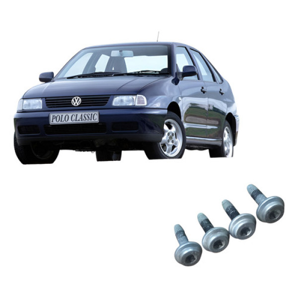Parafuso Da Dobradiça Diant Direita Vw Polo Classic 1999 Prateado
