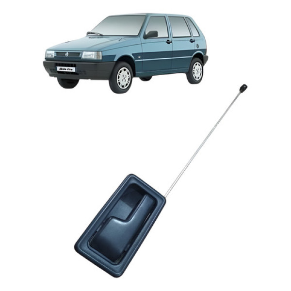 Maçaneta Interna Porta Traseira Esquerda Fiat Uno Mille 2003 Preto Traseira