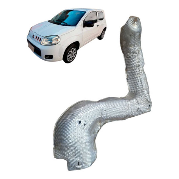 Chapa Defletor Calor Curva Escap Fiat Uno Vivace 1.0 2015 Branco