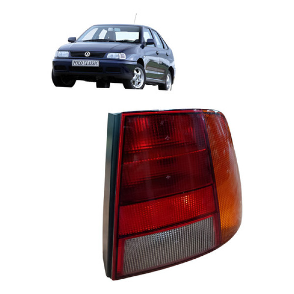 Lanterna Traseira Lado Direito Volkswagen Polo Classic 1999 Direito/passageiro Vermelho
