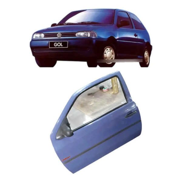 Porta Dianteira Esquerda Completa Volkswagen Gol 1996 Dianteira Esquerdo Azul