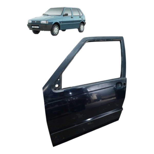 Porta  Dianteira Lado Esquerdo Fiat Uno Mille 2003 Dianteira Esquerdo Azul-turquesa