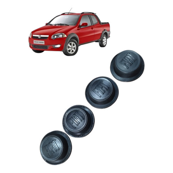 Jogo Capa De Calota Central Fiat Strada 1.6 2013 Cinza
