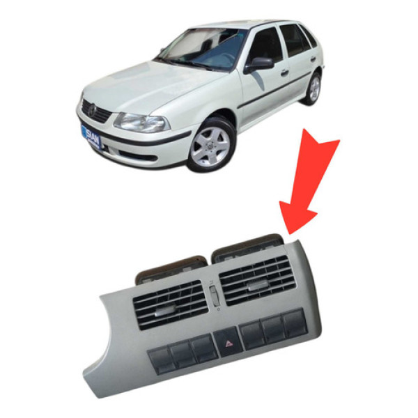 Acabamento Central Painel Volkswagen Gol 2000 Prateado Brasil