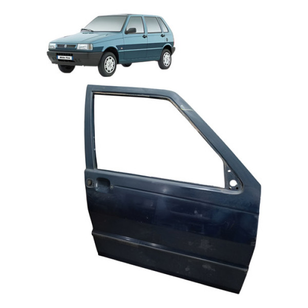 Porta Dianteira Lado Direito Fiat Uno Mille 2003 Dianteira Direito Azul