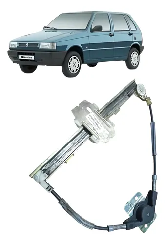 Máquina Da Porta Traseira Direita Fiat Uno Mille 2003 Marrom-escuro