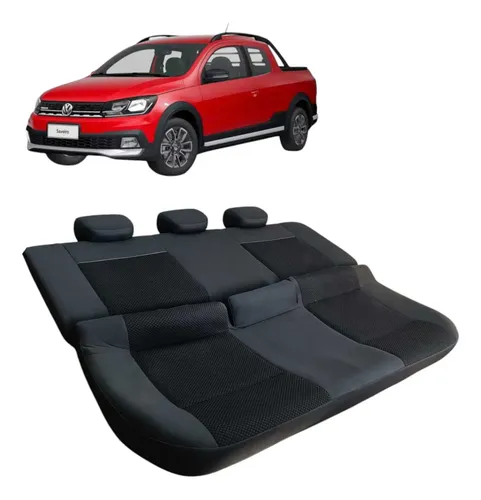 Banco Traseiro Encosto E Cabeceira Vw Saveiro Cd Robust 2023 Preto