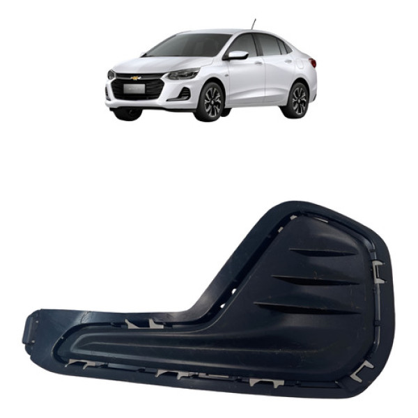 Moldura Parachoque Esquerdo S/drl Onix Plus Sedan 2020 2021  Preto Esquerdo