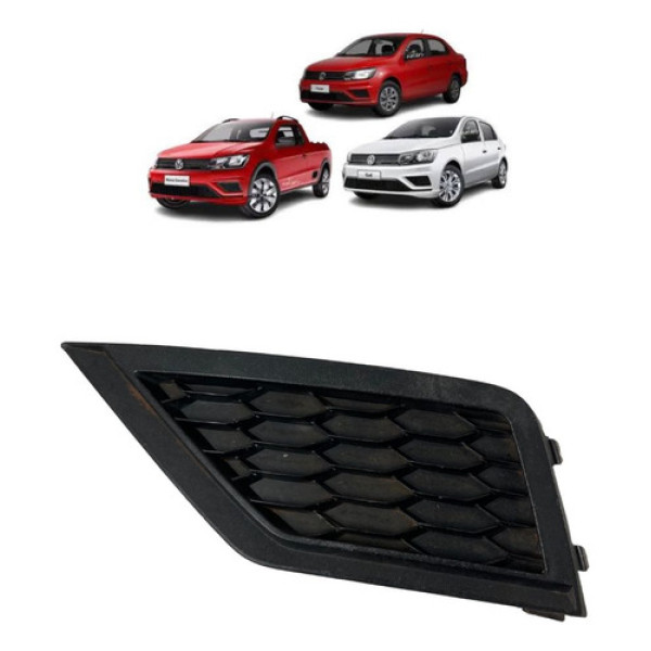 Moldura Farol Milha Esquerdo Vw Gol Saveiro Voyage G7 G8 Preto Esquerdo
