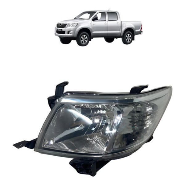 Farol Hilux 2012 2013 2014 2015 Esquerdo Pick Up Cromado Esquerdo/motorista