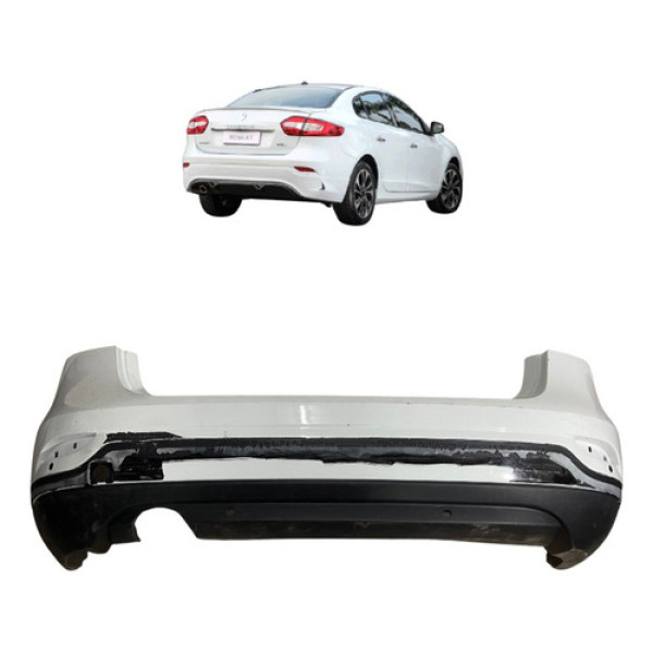 Parachoque Traseiro Fluence 2010 2011 2013 2014 Com Sensor Branco
