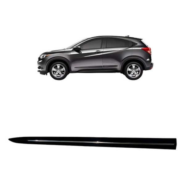Friso Lateral Porta Dianteira Esquerda Honda Hrv 2015/2020 Preto