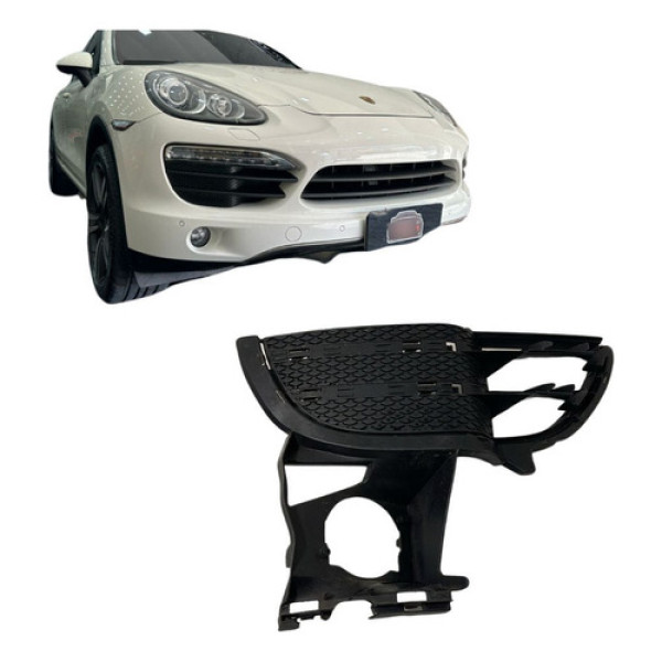 Grade Farol De Milha Direito Porsche Cayenne 2011 2012 2013  Preto Direito