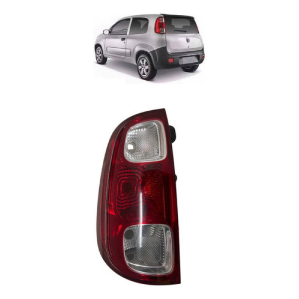 Lanterna Traseiro Esquerdo Cristal Fiat Uno Novo 2011 A 2015 Esquerdo/motorista Vermelho
