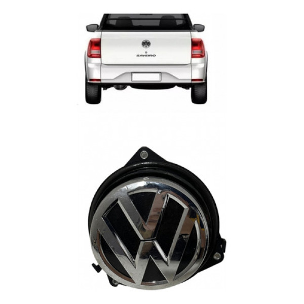 Emblema Maçaneta Abertura Tampa Caçamba Vw Saveiro G7 G8 Preto