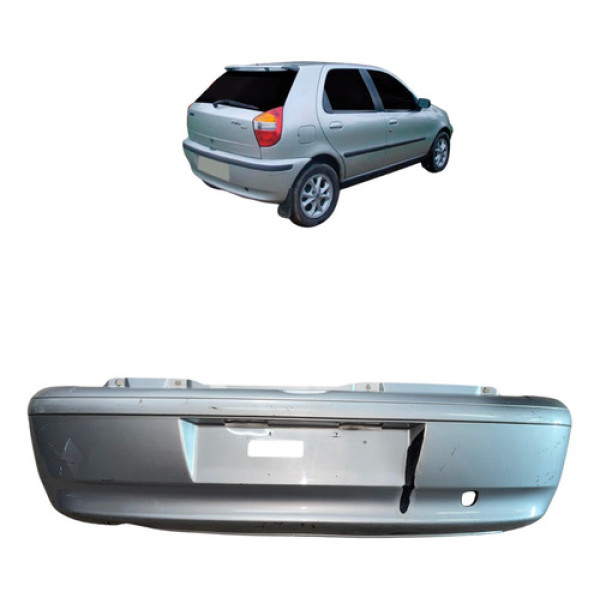 Parachoque Traseiro Fiat Palio 2001 A 2005 Prata