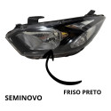Farol Esquerdo  Ônix Prisma 2017 A 2020 Sem Led Friso Preto  Esquerdo/motorista