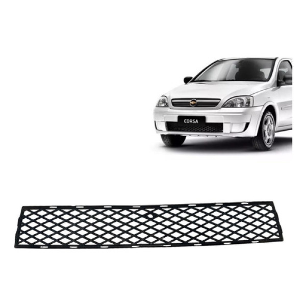 Grade Central Parachoque Dianteiro Montana Corsa 2008 A 2012 Preto Ambos Os Lados