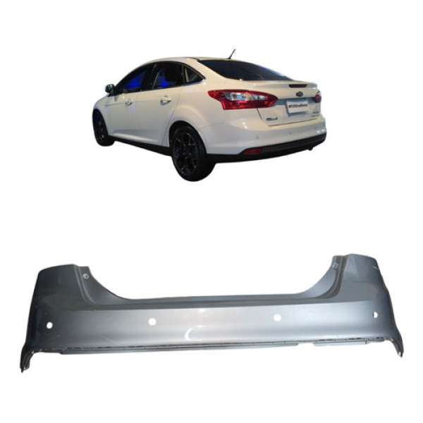 Parachoque Traseiro Ford Focus Sedan 2014 2015 2016 Prata