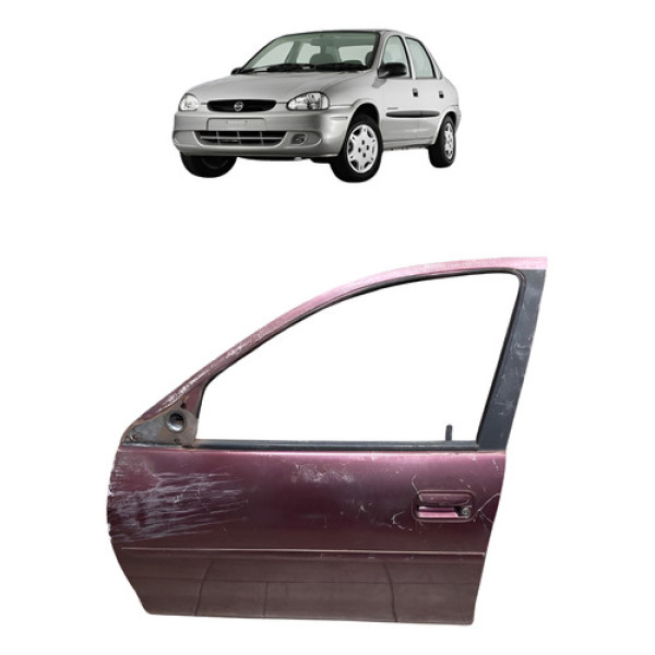 Porta Dianteira Esquerda Chevrolet Corsa 1995/2006 Dianteira Esquerda Vermelha