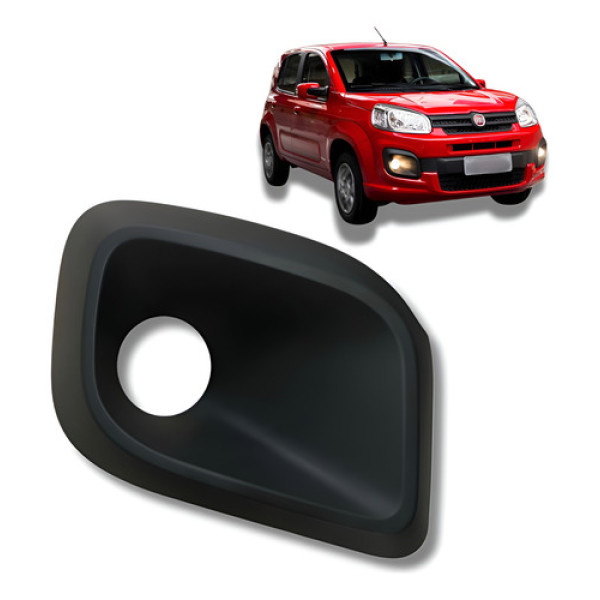 Moldura Farol De Milha Direito Fiat Novo Uno 2016 A 2018 Preto Direito