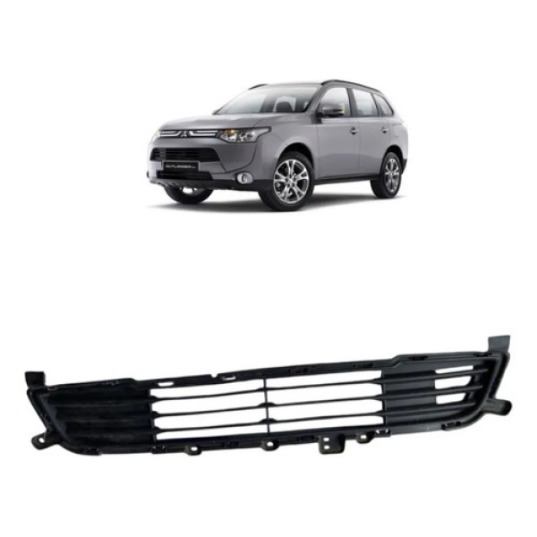 Grade Pára-choque Inf Mitsubishi Outlander 12/15 6402a233 Preto Fosco
