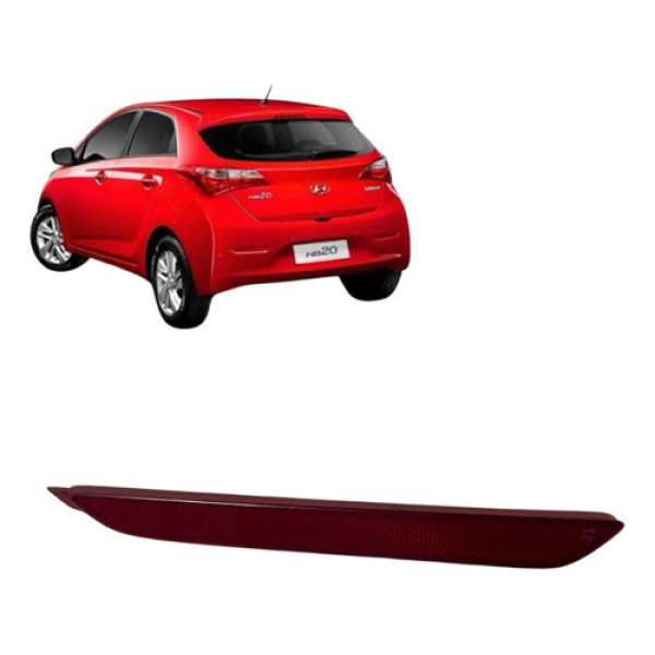 Refletor Esquerdo Para Choque Tras Hb20 Hacth 13 14 15 Vermelho