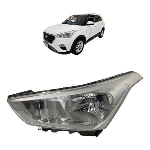 Farol Esquerdo Creta 2017 2018 2019 2020 2021 Foco Simples Esquerdo/motorista