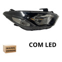 Farol Direito Led Ônix Prisma 2017 A 2020 Manual Friso Preto Direito